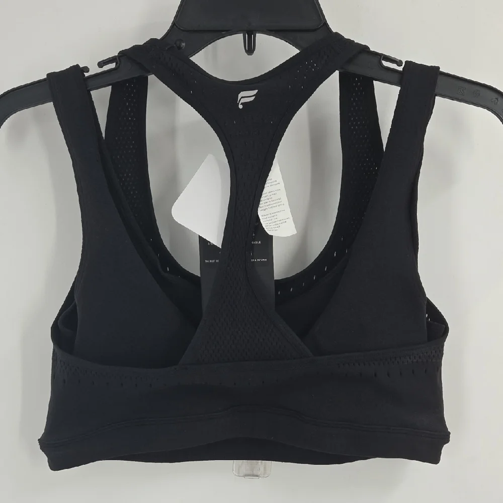 Fabletics Black Racerback Sports Bra L NWT